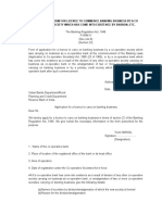 Application Form For Licence To Commence Banking Business by A Co Operative Society Which Has Come Into Existence by Division, Etc