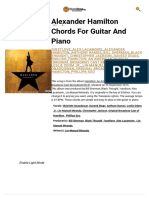 ALEXANDER HAMILTON - Alexander Hamilton Chords For Guitar and Piano