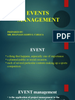 Events Management: Prepared By: Mr. Reanald James G. Caraca