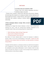 Test Bank: 2.which Technologies Influence Strategic CRM, On Both The Consumer and The Company Sides?