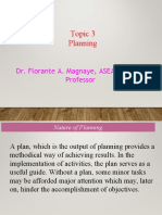 Topic 3 Planning: Dr. Florante A. Magnaye, ASEAN Eng. Professor