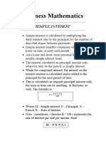 Business Mathematics: Simple Interest