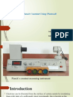 Calculation of Planck Constant Using Photocell: Name: Shivam Roll No.: 20313127