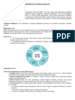 Artificial Intelligence Handout With Worksheet