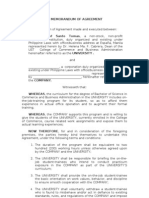 Memorandum of Agreement Template)