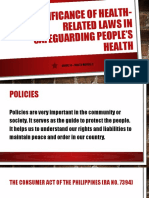 Significance of Health-Related Laws in Safeguarding People'S Health