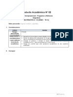 Producto Académico #02: MATEMÁTICA 1.0 (2022 - 10 A)