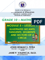 Math10 q2 Module5 Lesson1 Illustrates Secants Tangents Segments and Sectors of A Circle