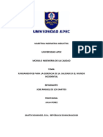 Tarea. Resumen Fundamentos para La Gerencia de La Calidad en El Mundo Occidental. Jose Miguel de Los Santos