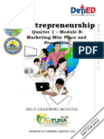 Entrepreneurship: Quarter 1 - Module 8: Marketing Mix: Place and Promotion