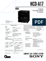 Service Manual: HCD-A17