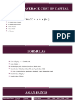 Weighted Average Cost of Capital: WACC X + X (1-t)