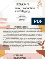 Lesson 9 Program, Production and Staging