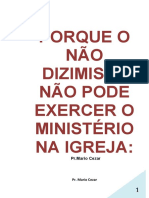 Porque o Não Dizimista Não Pode Exercer o Ministério Na Igreja