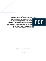 Política Económica y Reactivación Económica Perú 2020