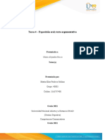 Tarea 4 - Exposición Oral, Texto Argumentativo