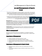 Anization and Management of Sports Events