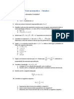 Teste Matemática - Outubro