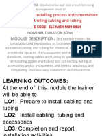 Installing Process Instrumentation and Controlling Cabling and Tubing