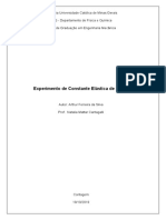 3° Relatório - Constante Elástica de Molas