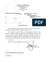 People of The Philippines Criminal Case No. 12-28025 Plaintiff, For: Acts of Lasciviousness Under Article 336 OF The R.P.C. - Versus-A X - X