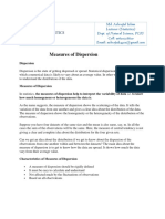 Measures of Dispersion