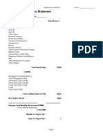 Personal Asset and Liability Statement Template