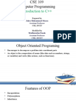 Introduction To C++: Johra Muhammad Moosa