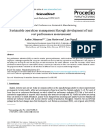 Sustainable Operations Management Through Development of Unit Cost Performance Measurement