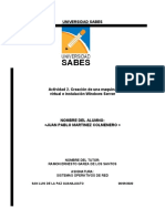 Actividad 2 Creación de Una Maquina Virtual e Instalación Windows Server JUAN PABLO