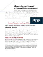 Export Promotion and Import Substitution Notes of