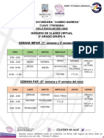 Horario 2a Esc Sec Gabino Barreda C.E. 2021-2022