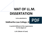 Format of Ll.M. Dissertation: Siddhartha Law College, Dehradun