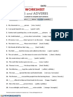 Adjectives Adverbs: Grammar Worksheet