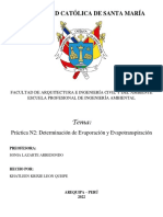 Determinación de Evaporación y Evapotranspiración