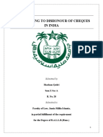 Shadaan Qadri - Sem X - Sec A - R No 28 - Law Relating To Dishonour of Cheques in India