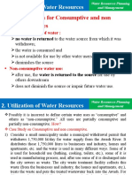 Water Resources For Consumptive and Non Consumptive Uses