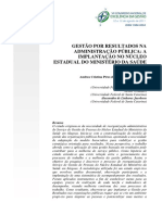 Gestão Por Resultados Na Administração Pública: A Implantação No Núcleo Estadual Do Ministério Da Saúde em Alagoas