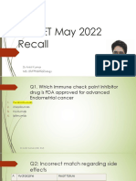 INI-CET May 2022 Recall: DR Ankit Kumar MD, DM Pharmacology