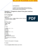 AMCAT Automata Questions: Program To Check If Two Given Matrices Are Identical in C Language