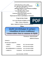 Qualité Microbiologique de Quelques Échantillons de Beurre Traditionnel Commercialisés Dans La Commune de Djelfa