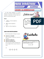 Fracción Algebraica para Segundo de Secundaria