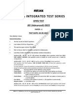 All India Integrated Test Series: JEE (Advanced) - 2022