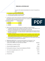 Prelim Answer Key: Redemption of Certificates Lapse of Certificates