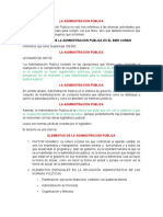 Derecho Administrativo La Administración Pública Primer Parcial