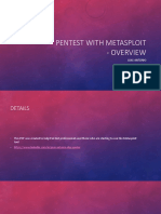 Pentest With Metasploit - Overview