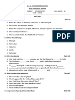 STD-7 History Question Paper