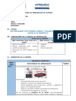 Sesion de Aprendizaje de Tutoria - Mochila de Emergencia