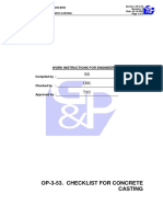 Op-3-53. Checklist For Concrete Casting: Work Instructions For Engineers