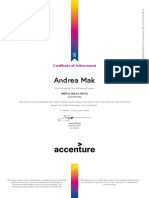 Andrea Mak: Certificate of Achievement